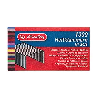 Herlitz Heftklammern 24/6, Metall, 1.000 Stück