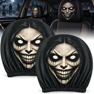 Kopfstützenbezüge Halloween Auto Deko Gruselig Scary Horror 2 Stück
