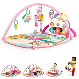 Bright Starts 4-in-1 Groovin’ Kicks Piano Play Mat - Floral Fiesta