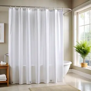 ZENO Duschvorhang 180x180 cm - Anti Schimmel, wasserdicht, lichtecht, transparent