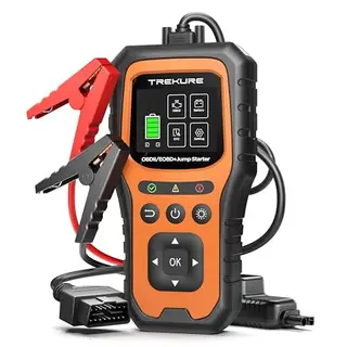 TREKURE 7000A Powerbank & Starthilfe für Auto mit Batterietester & OBD2, 12V, für Benzin & Diesel bis 10L, Notfall-Tool