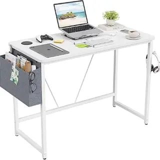 Sunon Studien-Computertisch mit Regalen und großem Stauraum, 140 x 75 cm, Weiß