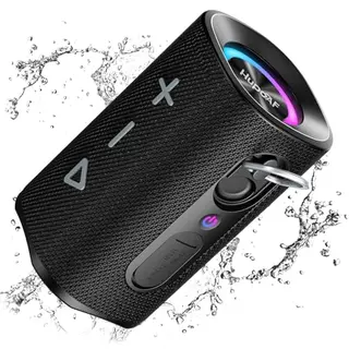 Bluetooth Lautsprecher mit Licht, 30W, 30 Std Akku, wasserdicht IPX7, Stereo Pairing, Outdoor für Reisen & Sport