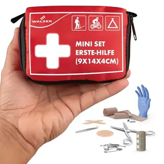 WALSER Mini Erste Hilfe Set 2026, wasserfestes Notfall-Set für Outdoor und Camping, 31-teiliges Reiseapotheke Set