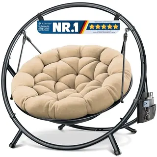 KESSER® Hängesessel mit Gestell Bali, Indoor & Outdoor, max. 150kg, inklusive Kissen & Seitentasche, Stahlgestell & Sitzpolster