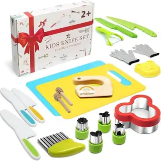 LETTO & TAILOR Kindermesser und Ausstechformen Set für Kinder - 21-teiliges Set für Brot und Gemüse - Ideal als Geschenk