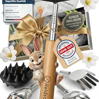 HELDSON® Rückenkratzer aus Holz - stufenlos ausziehbar - Geschenk für Senioren, Frauen & Männer