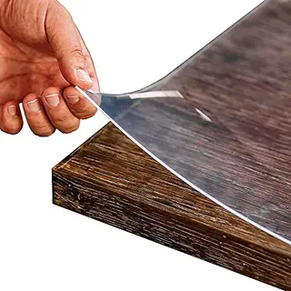 Ertex transparente Tischfolie 2,2mm mit abgeschrägter Kante, verschiedene Größen, Schutzfolie für Tisch aus PVC