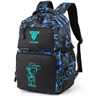 TANTOMI Schulranzen für Jungen und Mädchen - Ergonomischer, wasserdichter Schulrucksack mit reflektierenden Mustern