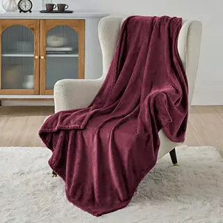 BEDSURE Kuscheldecke Flauschig - Warm & Weich, 130x150cm, Weinrot