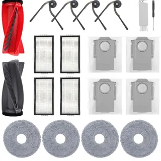 Spofan Zubehör für Roborock Saros 10R, 20 & Qrevo Saugroboter – 1 Hauptbürste, 4 Seitenbürsten, 4 HEPA Filter, 4 Wischtücher, 4 Staubbeutel