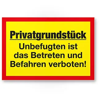 Komma Security Privatgrundstück - Unbefugtes Betreten & Befahren Verboten Schild 30" x 20" Hinweisschild