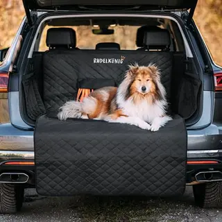 Rudelkönig Kofferraumschutz für Hunde - Wasserabweisend & Kratzfest - Gesteppte Auto Hundedecke mit Tasche