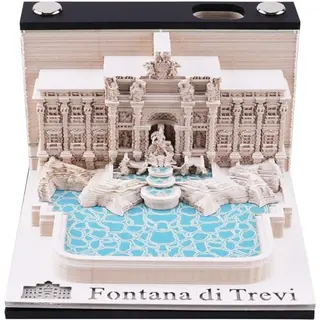 3D-Wochenkalender 2026 - Trevi-Brunnen Rom | Kreative Schreibtischdekoration