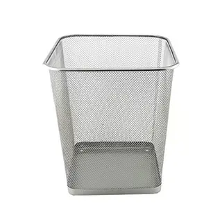 D.RECT Papierkorb Büro 18L - Abfalleimer, Drahtgeflecht, Metall, Silber