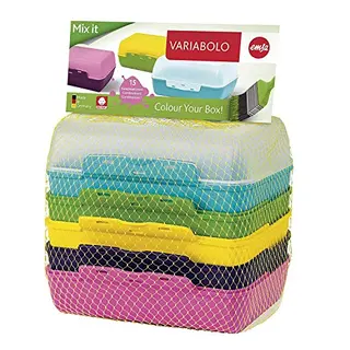 Emsa Clipboxen 3er-Set Variabolo, bunte Boxen, spülmaschinenfest, 15x3,5x10 cm