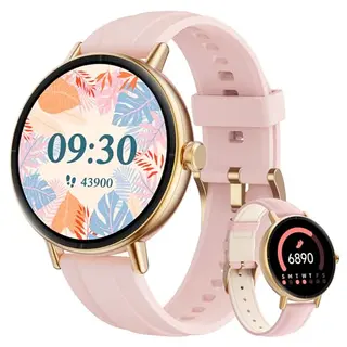 Smartwatch Damen 1.27" HD mit Fitness-, Herzfrequenz-, Schlaf- und Schrittzähler, wasserdicht, kompatibel mit Samsung, iOS & Android