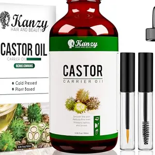 Kanzy Rizinusöl Kaltgepresst 100ml – Natürliches Rizinusöl für Haare, Körper, Nägel, Wimpern und Augenbrauen