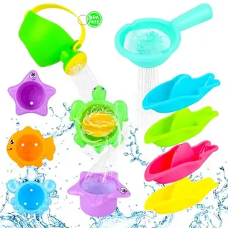 Badespielzeug für Babys ab 1 Jahr – Schimmelfreies, BPA-freies Wasserspielzeug für Pool und Strand (10-teilig)