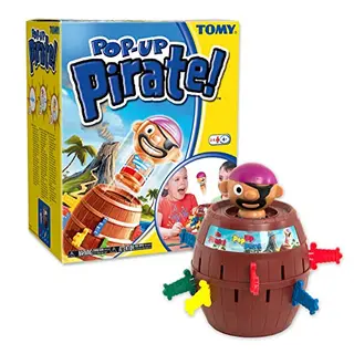 TOMY Offizielles Kinderspiel Pop Up Pirate – Piratenspiel zur Geschicklichkeitsförderung für Kinder