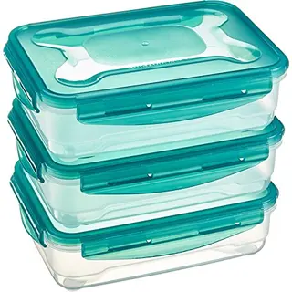 Amazon Basics Gefrierbehälter 3x1.2 l, luftdicht, stapelbar, BPA-frei, für Kühlschrank & Gefriertruhe