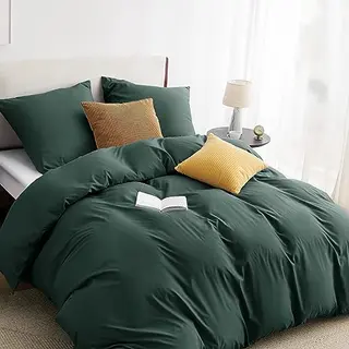 BEDSURE Bettwäsche 135x200 cm Waldgrün, 2-teilig, Mikrofaser, mit Reißverschluss
