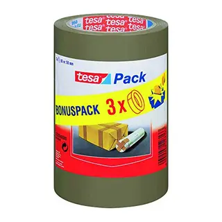 tesa tesapack Paketklebeband, Braun, 3 Rollen, 66 m x 50 mm