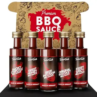 TIMBER TASTE® Ostergeschenke - BBQ Rub Set mit 5 aromatischen Rubs & Saucen in Geschenkverpackung | Grillen & Marinieren
