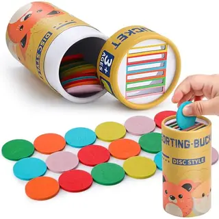 Montessori Spielzeug für Kinder ab 1 Jahr, Holz Farbe Sortierspiel, Geschenk zu Ostern, Geburtstag und Weihnachten