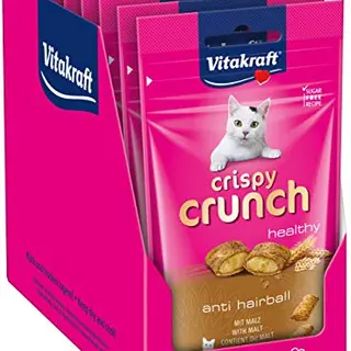 Vitakraft Crispy Crunch Katzensnack mit Malz, 8 Beutel à 60 g