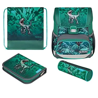 Herlitz Schulranzen Loop Plus Grüne Dino-Design