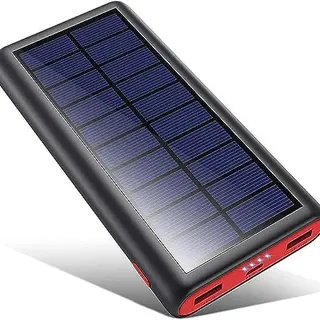 QTshine Solar Powerbank 26800mAh – Tragbares Solarladegerät für Outdoor-Aktivitäten, kompatibel mit iPhone und Samsung