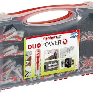 fischer Red-Box DuoPower Dübel-Set mit 280 Stück für verschiedene Baustoffe