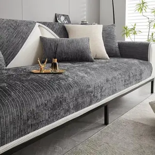 Bettschlange und Couch Überzug für Ecksofa, 90x240 cm, rutschfest, grau