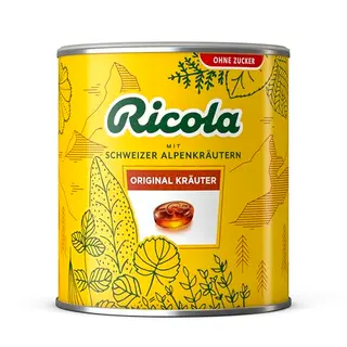 Ricola Original Kräuter Bonbons in großer Dose, 1kg, zuckerfrei, vegan, ideal als Vorrat oder Geschenk