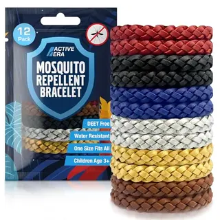 Active Era Mückenschutz Armband, 12 Stück, Wasserfest, bis zu 10 Tage, für Kinder & Erwachsene, natürlich & DEET-frei, ideal fürs Camping