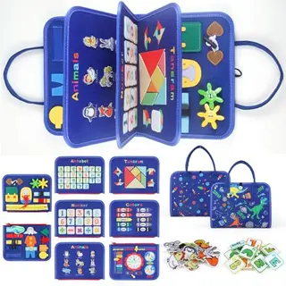 WONZHEC Busy Board 7 in 1 für Kleinkinder – Montessori-Aktivitätsbrett für Jungen und Mädchen