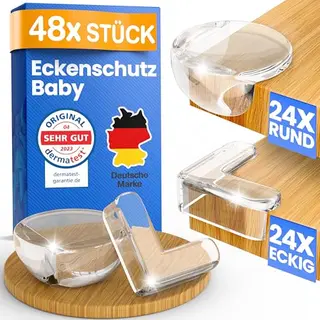ADLERSFELD® 48x Eckenschutz für Babys - Selbstklebend & Stoßfest - Transparent