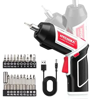 HYCHIKA Akkuschrauber, kabellos, 6Nm Drehmoment, 2000mAh Li-Ion Akku, inklusive 20 Zubehörteile, LED-Licht, für DIY-Reparaturen