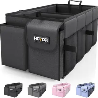 HOTOR Kofferraum Organizer – Faltbarer Auto Kofferraum Organizer mit 2 Fächern