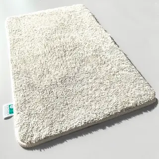 casa pura Badematte Creme, weicher Badezimmerteppich, rutschfest, waschbar, 50x80 cm, Ivory Sky Soft