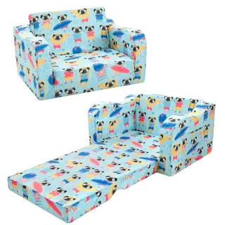MeMoreCool Kindercouch 3-in-1 Kinder Sofa mit Schlaffunktion (Hund)