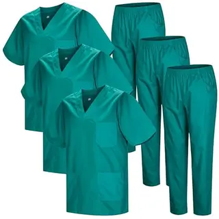 MISEMIYA Unisex Medizinische Uniformen, Grün 22, XL - 3er Pack