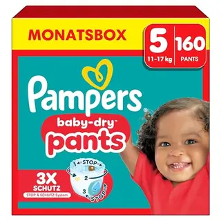 Pampers Baby-Dry Pants Größe 5, 160 Windeln, für 11kg-17kg, optimaler Schutz vor Auslaufen