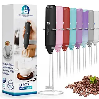 Handheld Milchaufschäumer für Kaffee, Cappuccino, Latte und heiße Schokolade - Schwarz