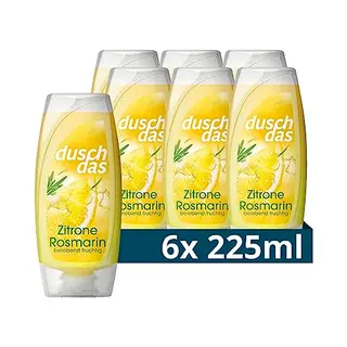 Duschdas Duschgel Zitrone Rosmarin - Erfrischendes Duschbad mit Fresh-Energy-Duft (6x 225 ml)