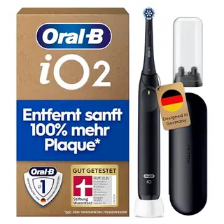 Oral-B iO Series 2 Elektrische Zahnbürste mit 3 Reinigungsmodi, Reise-Etui, Schwarz, gut getestet (2,2)