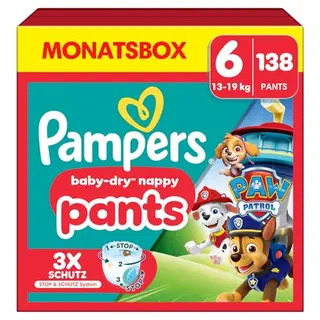 Pampers Paw Patrol Windeln Größe 6 (14-19kg), 138 Höschenwindeln in MONATSBOX