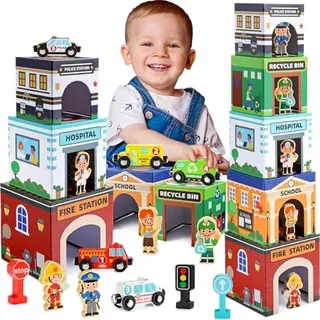 Naxudcoo Montessori Sortier- und Stapelspielzeug für Kleinkinder, Lernspielzeug für 3-5 Jahre, Geschenk für Jungen und Mädchen