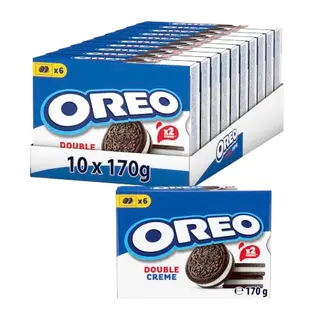 OREO Double Creme Kakao Doppelkeks mit Vanillecreme, 170 g (10er-Pack)